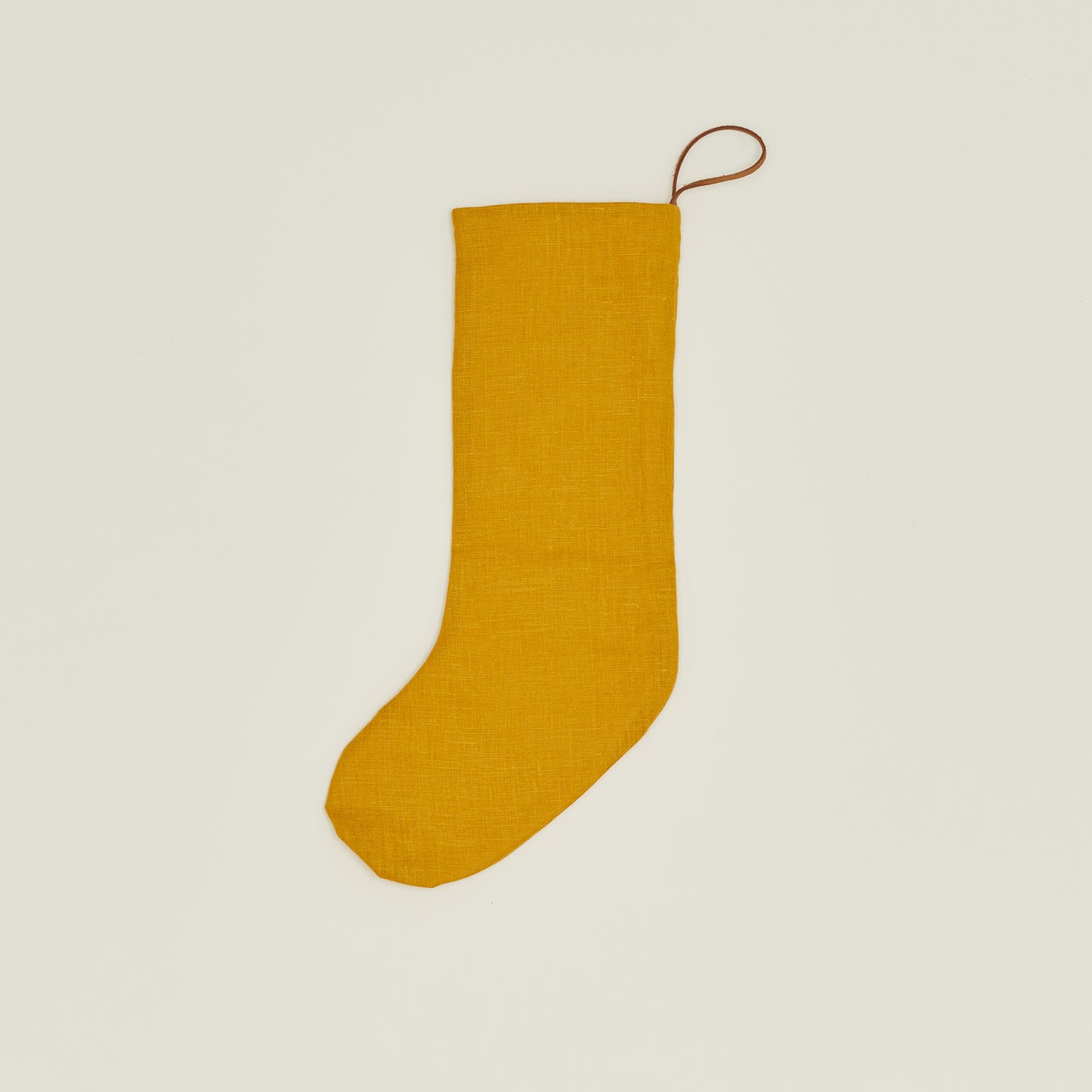 Simple Linen Stocking - Mustard