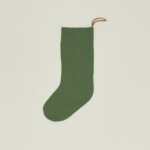 Simple Linen Stocking - Olive