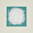 Faux snow on turquoise paper
