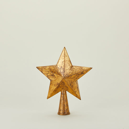 5 Point Star Tree Topper - Antique Gold