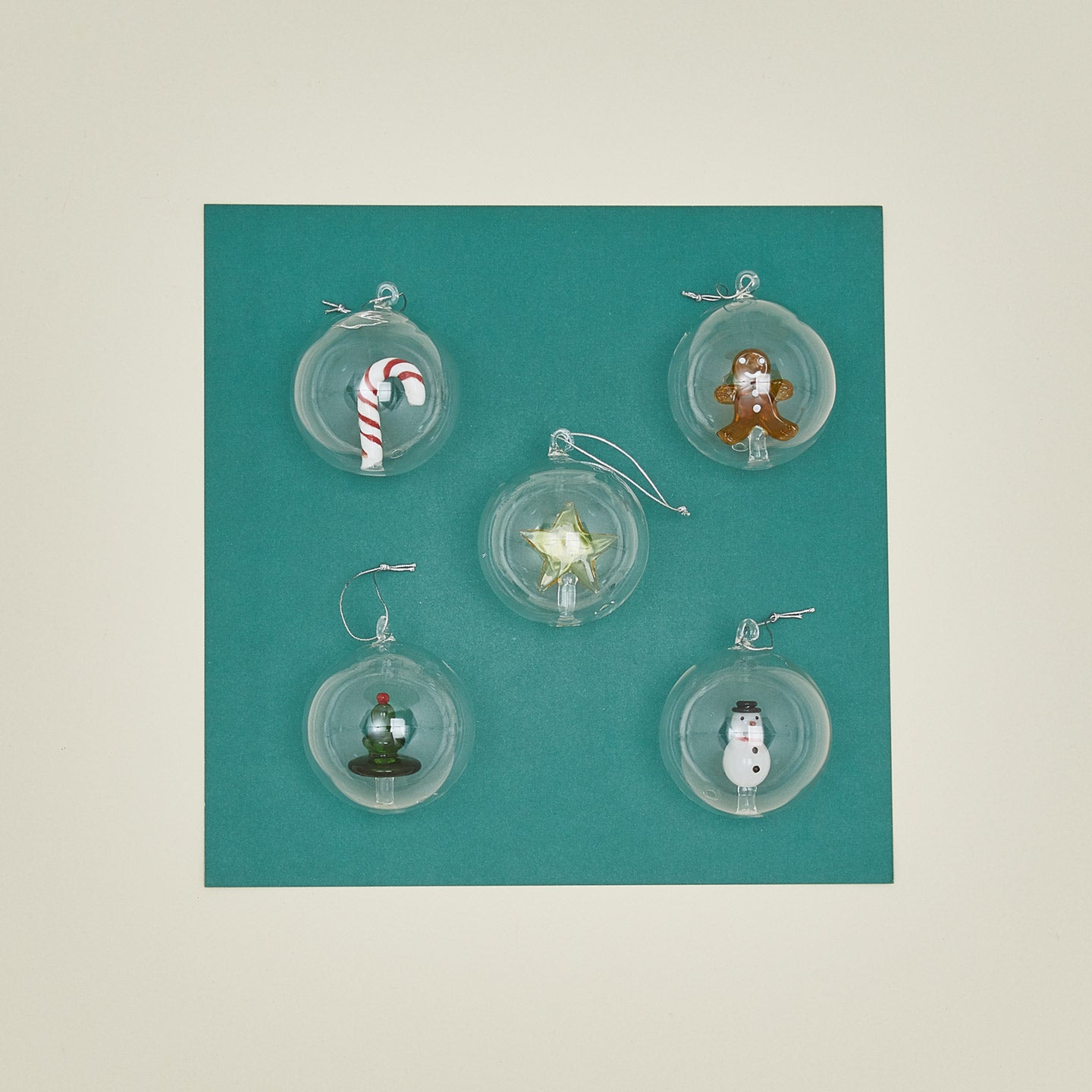 Holiday icon bauble set of 5