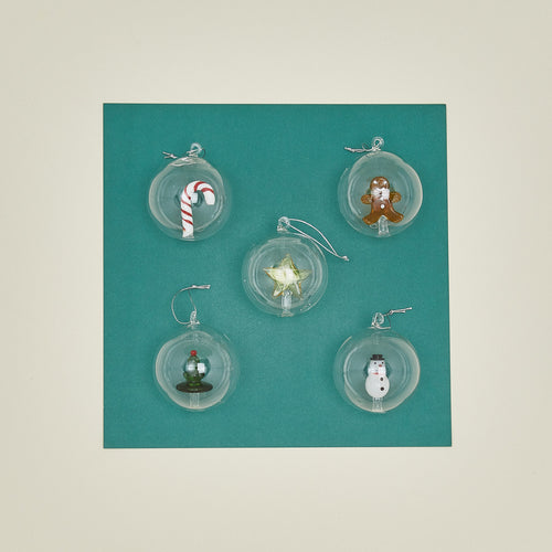 Holiday icon bauble set of 5