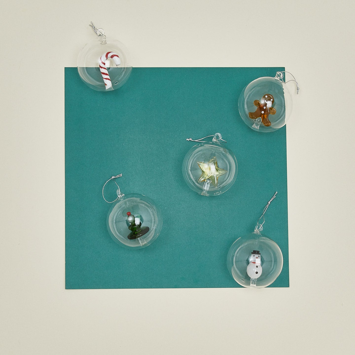 Holiday icon bauble set of 5