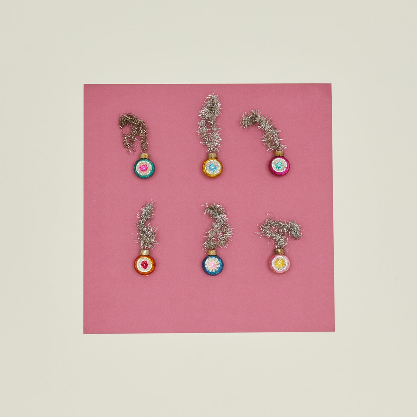 Indent bauble ornaments set of 6