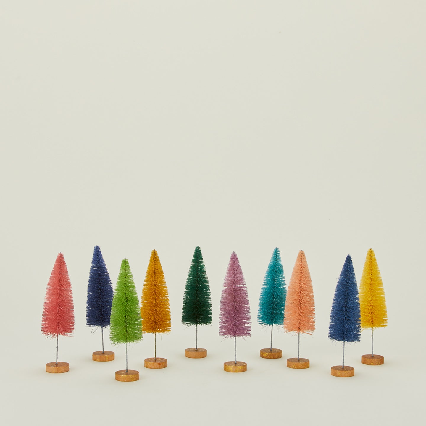 Rainbow bottlebrush trees in various colors set of 10