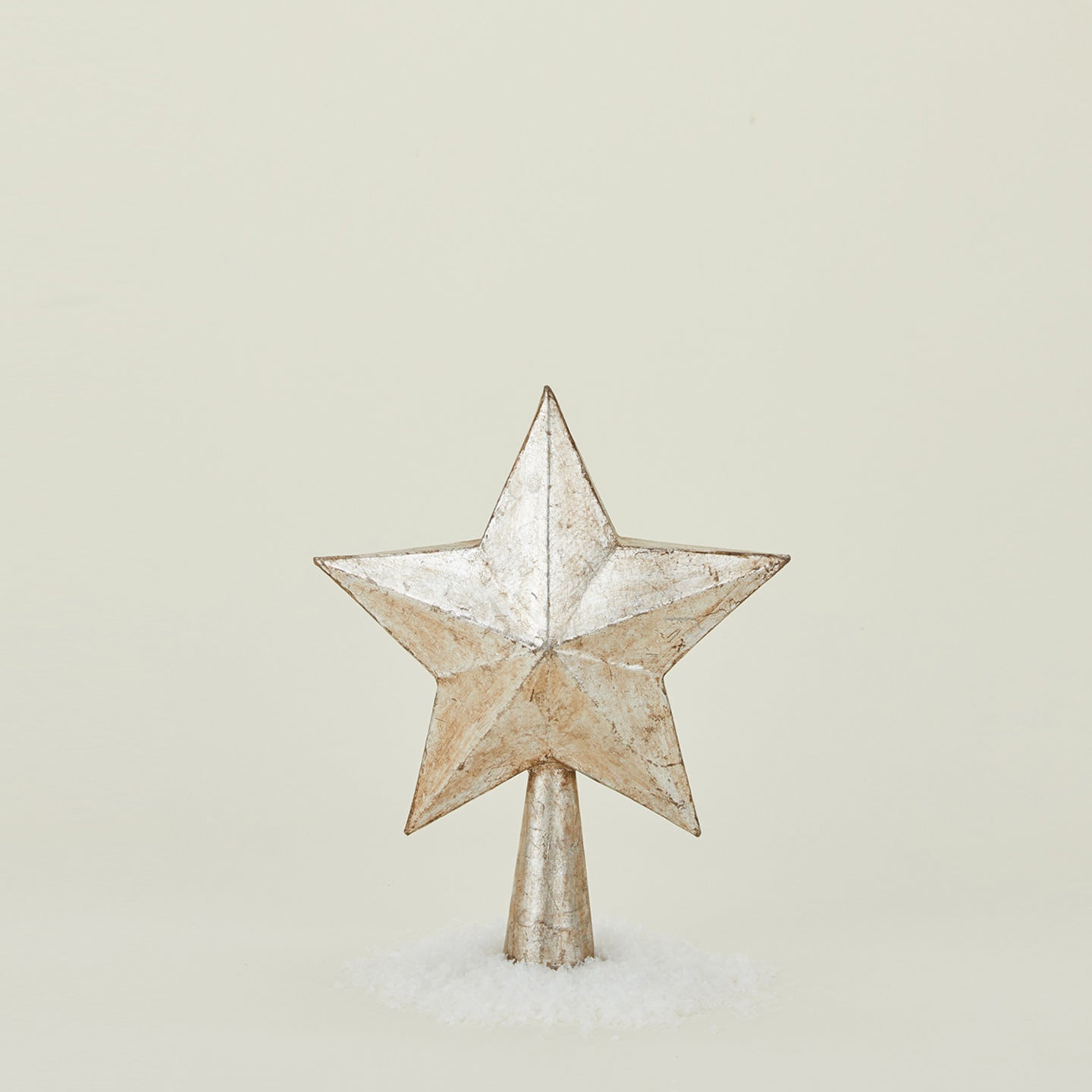 5 point star tree topper in silver