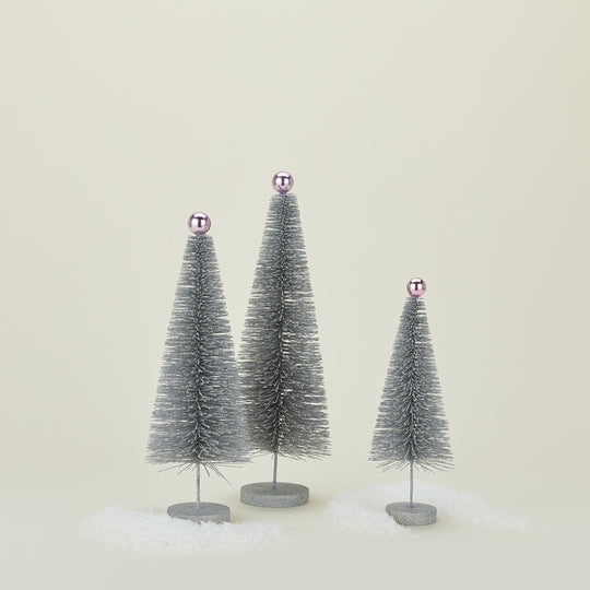 Glitter Tree, Set of 3 - Silver