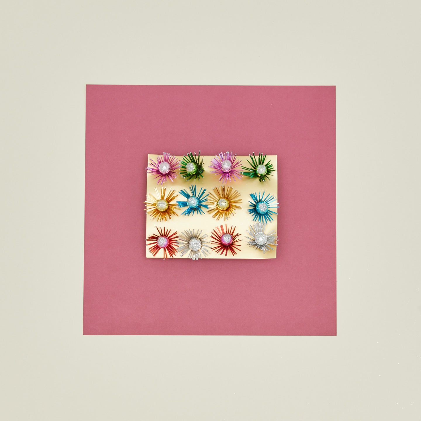 Vintage Tinsel Starbust, Set of 12