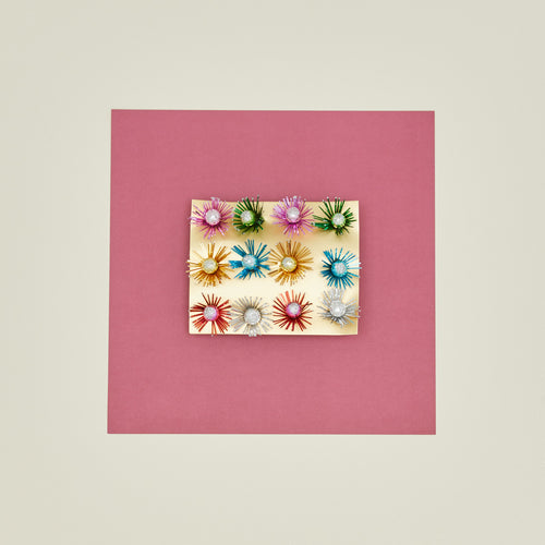 Vintage Tinsel Starbust, Set of 12