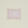 Block Printed Striped Ruffled Pillow Cover - Red Stripe