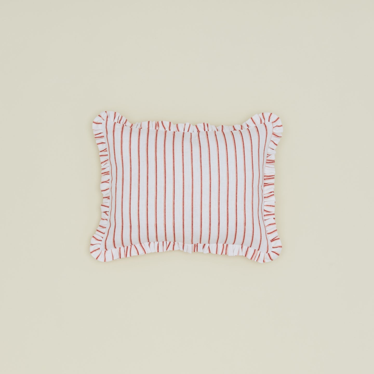 Block Printed Striped Ruffled Pillow Cover Red Stripe – Hawkins