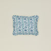 Block Printed Ruffled Pillow Cover - Indigo Floral