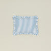 Block Printed Striped Ruffled Pillow Cover - Indigo Stripe