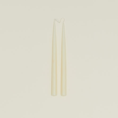 Danica taper candle pair in ivory
