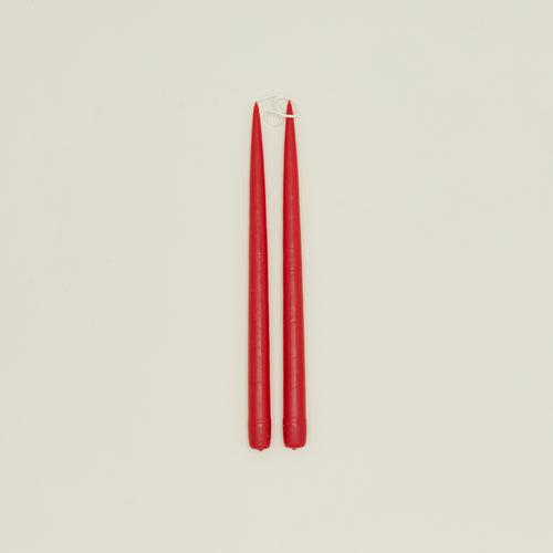 Danica taper candle pair in red