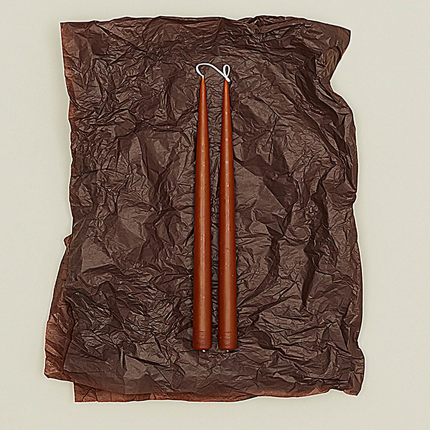 Danica taper candle pair in rust