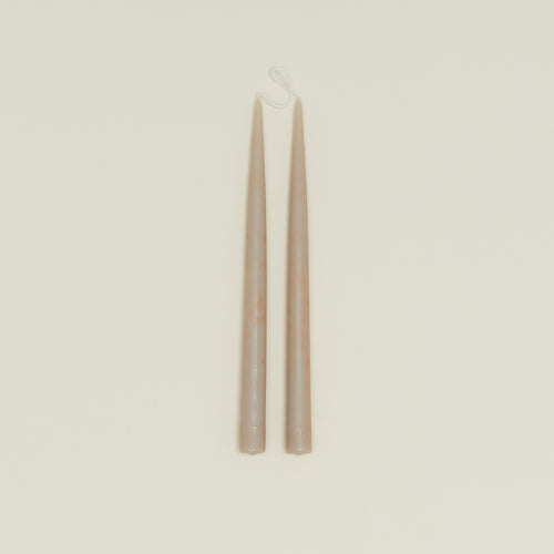 Danica taper candle pair in taupe