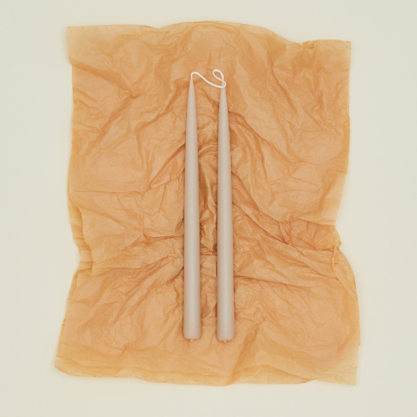 Danica taper candle pair in taupe