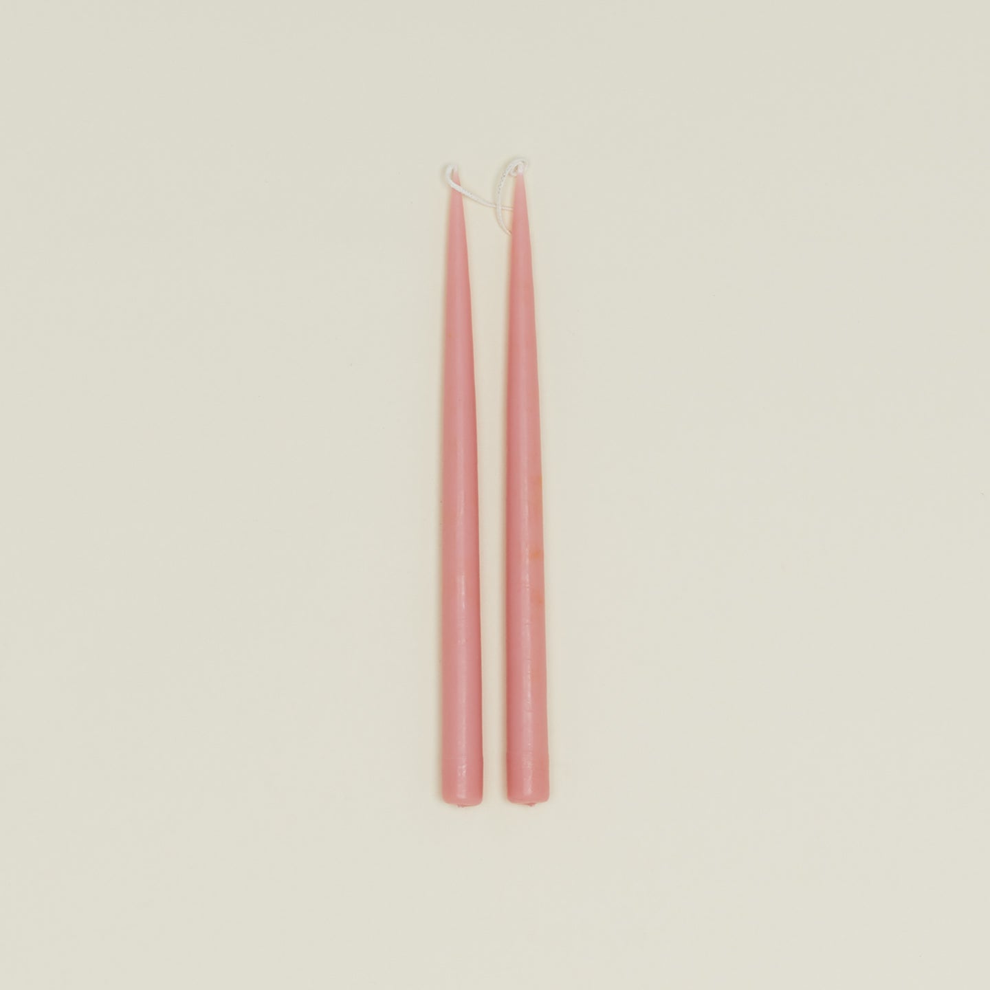 Danica taper candle pair in tea rose