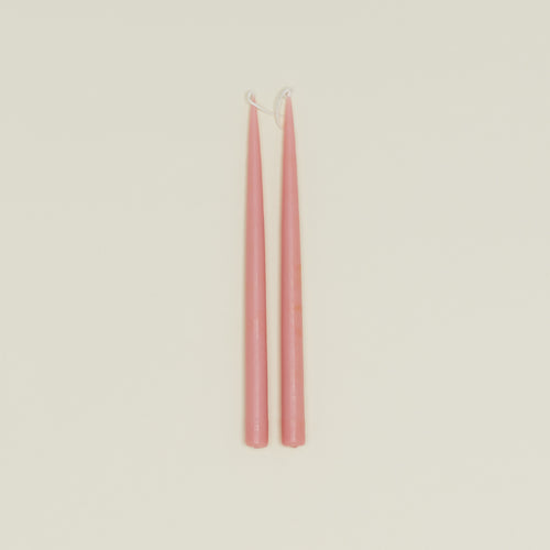 Danica taper candle pair in tea rose