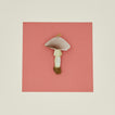 Handmade Velvet Mushroom Ornament in taupe