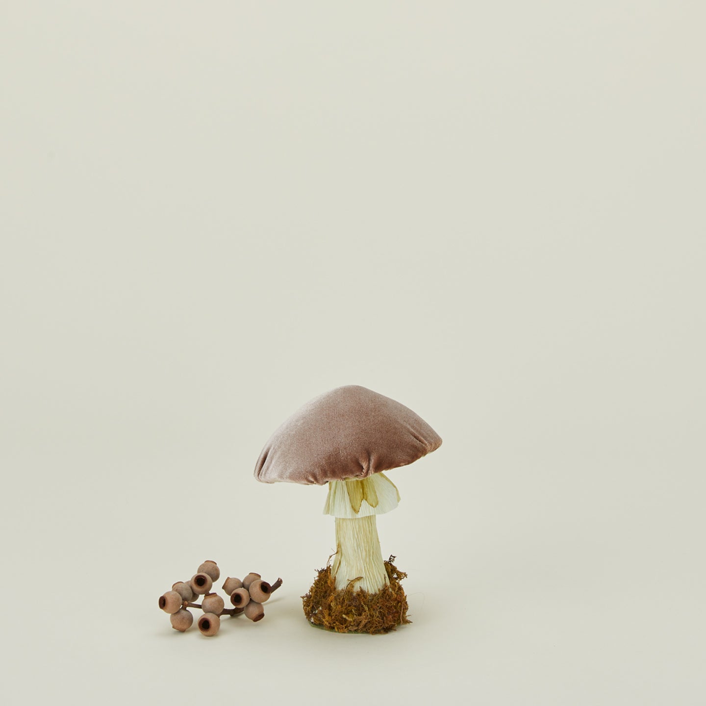 Handmade velvet mushroom taupe