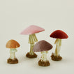 Handmade velvet mushroom family