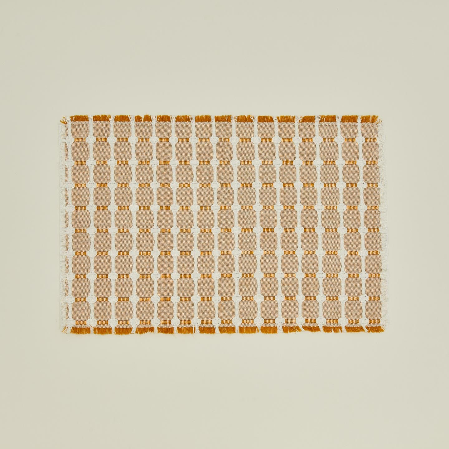 Hopsack Fringed Placemat, Set of 4 - Honey