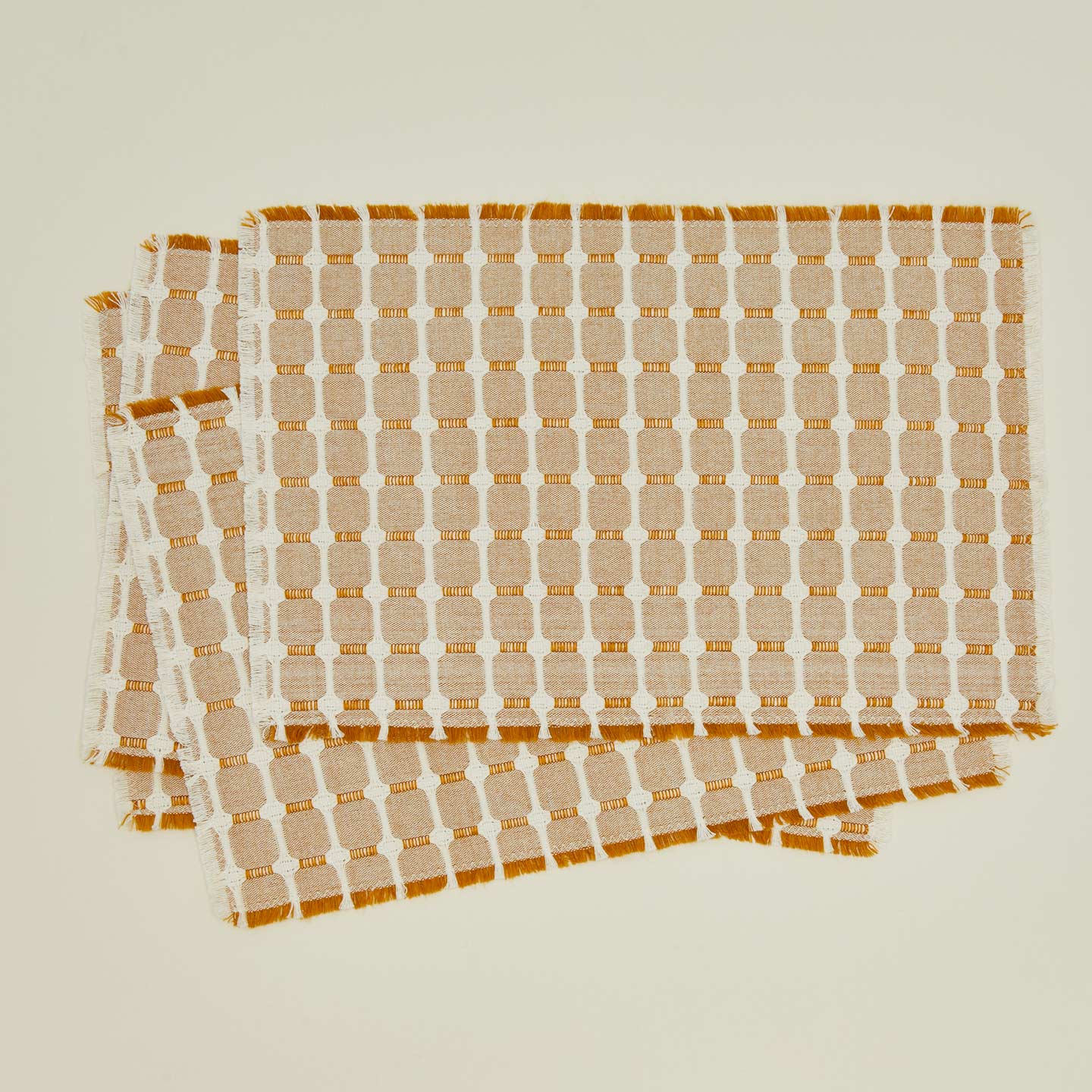 Dove and Donkey hopsack placemat in honey