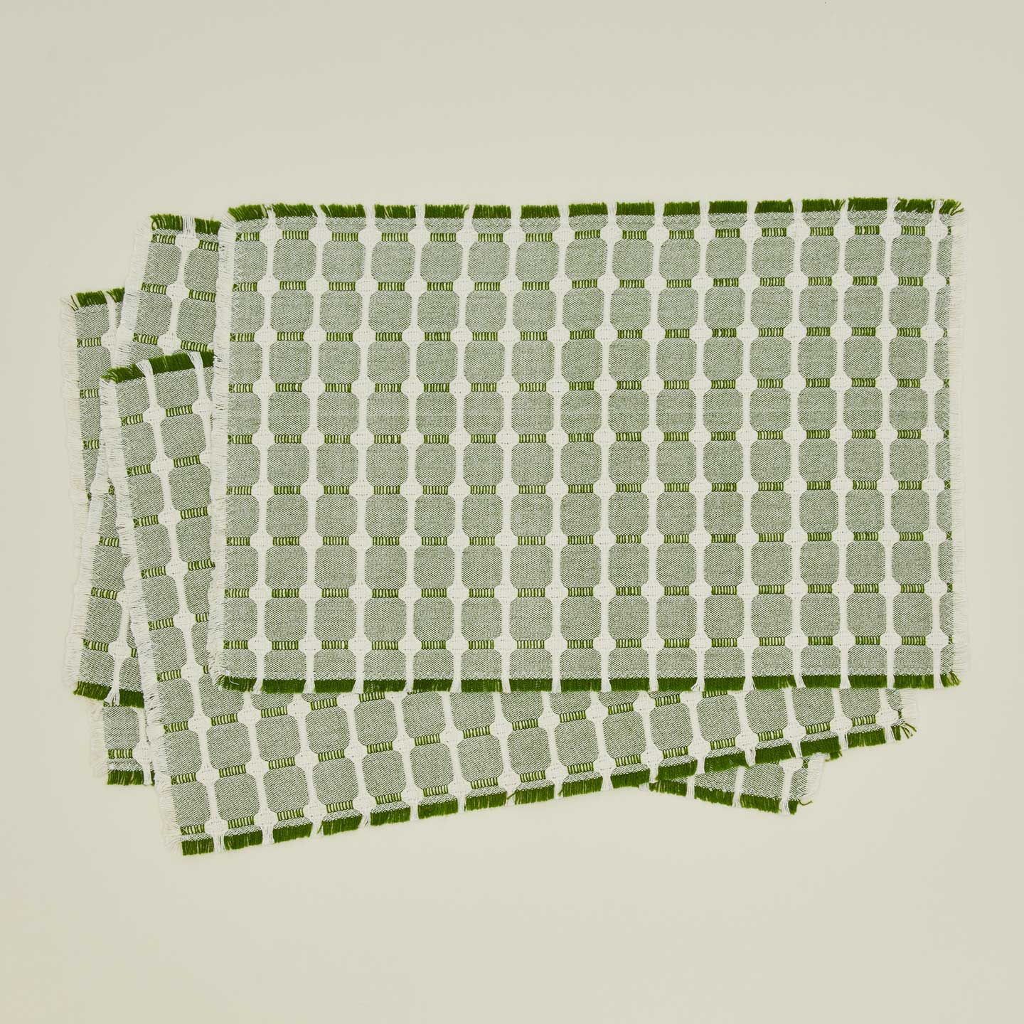 Dove and Donkey hopsack placemat in leaf
