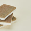 Close up view of Ecofreax Cellulose walnut sponge, set of 3