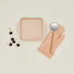 8" x 8" in essential bakeware in blush with cherries, spoon, and oven mit