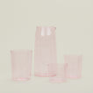 Small, Medium and Large Essential Glasses with Essential Glassware Pitcher in Blush.