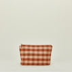 Large essential gingham pouch in blush and terracotta
