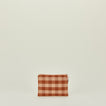 Small essential gingham pouch in blush and terracotta