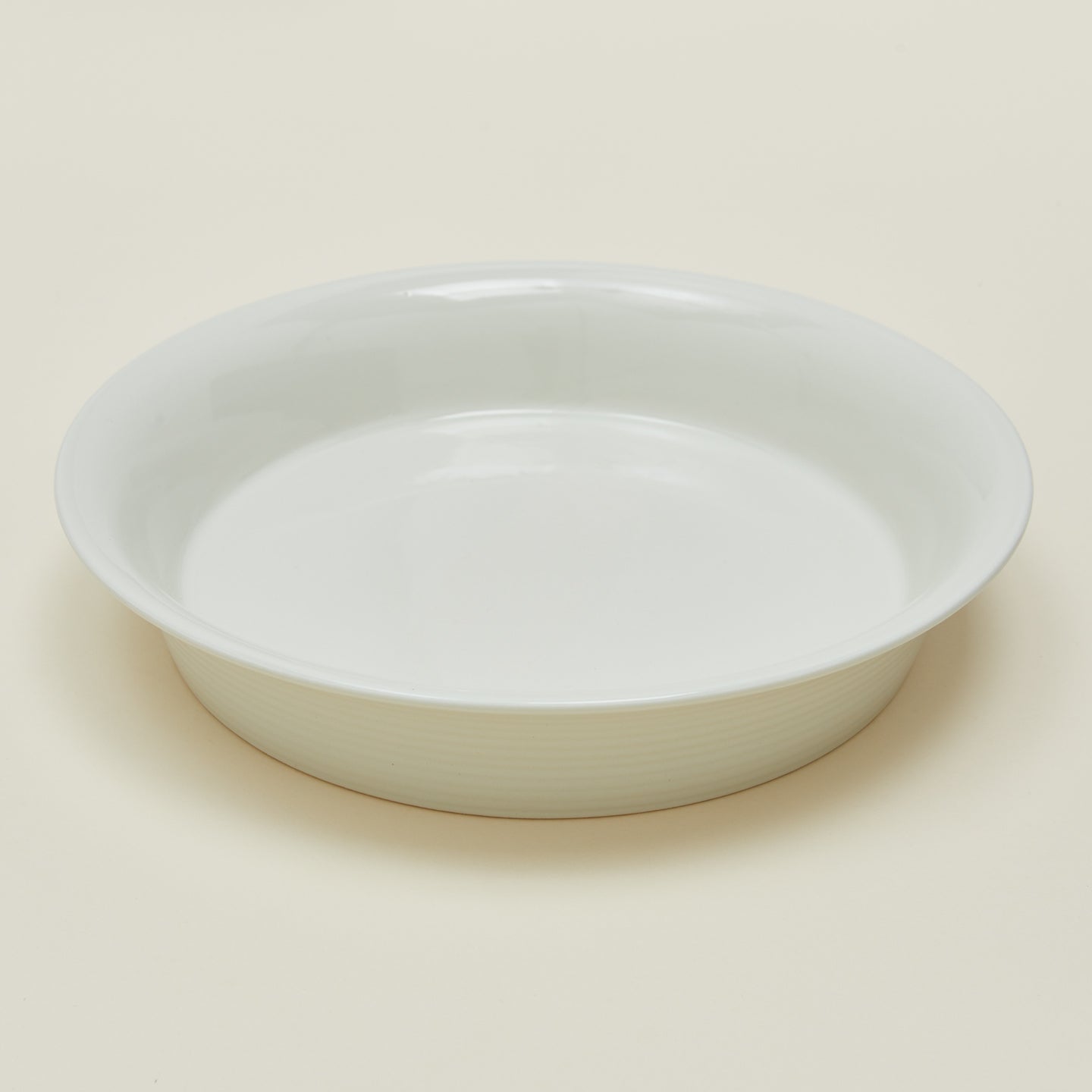 Close up view of Essential pie dish in bone