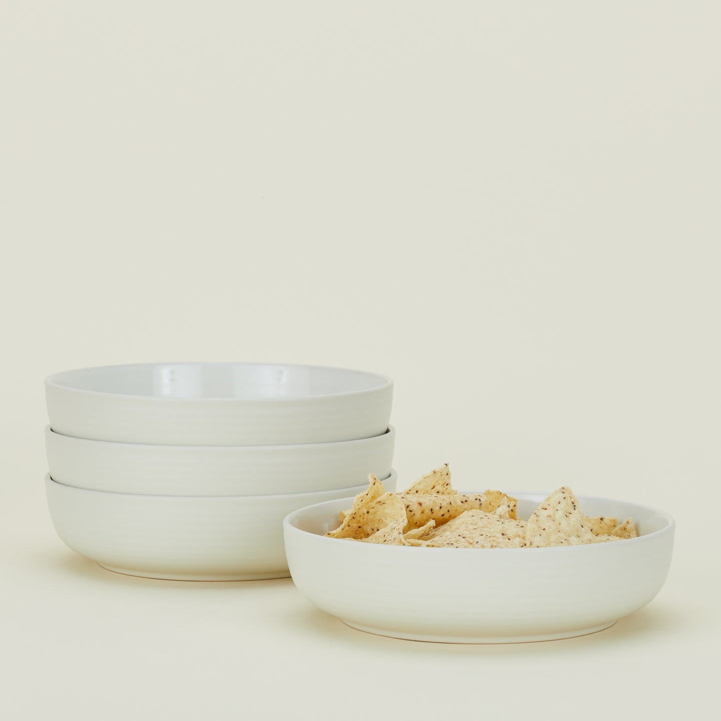 Essential Low Bowl, Set of 4 - Bone