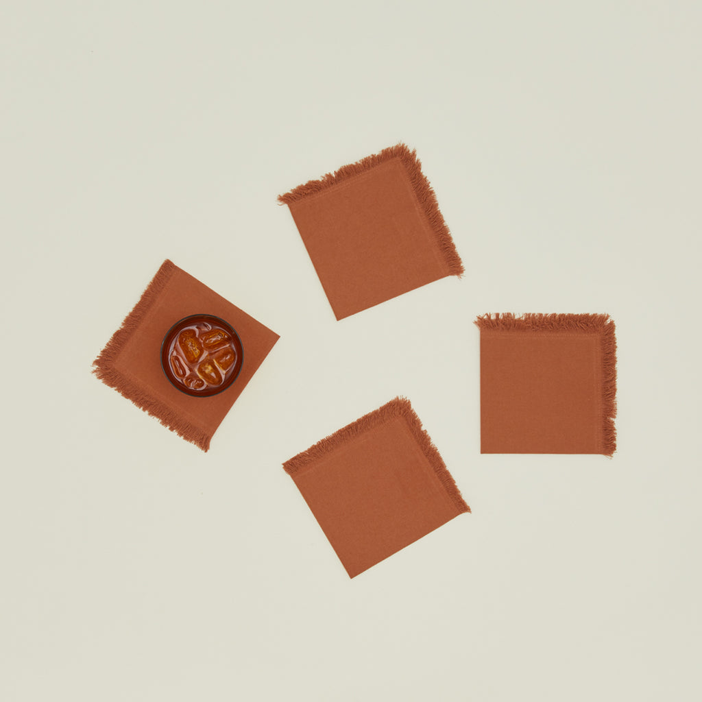 Essential Cocktail Napkins, Set of 4 - Terracotta