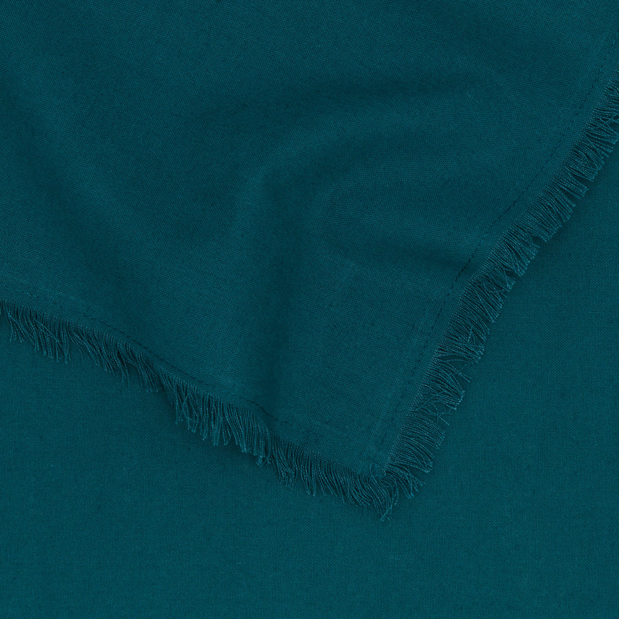 Close up of Essential cotton tablecloth in Peacock.