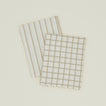 Essential Yarn Dyed Dish Towel, Set of 2 - Ivory + Flax 