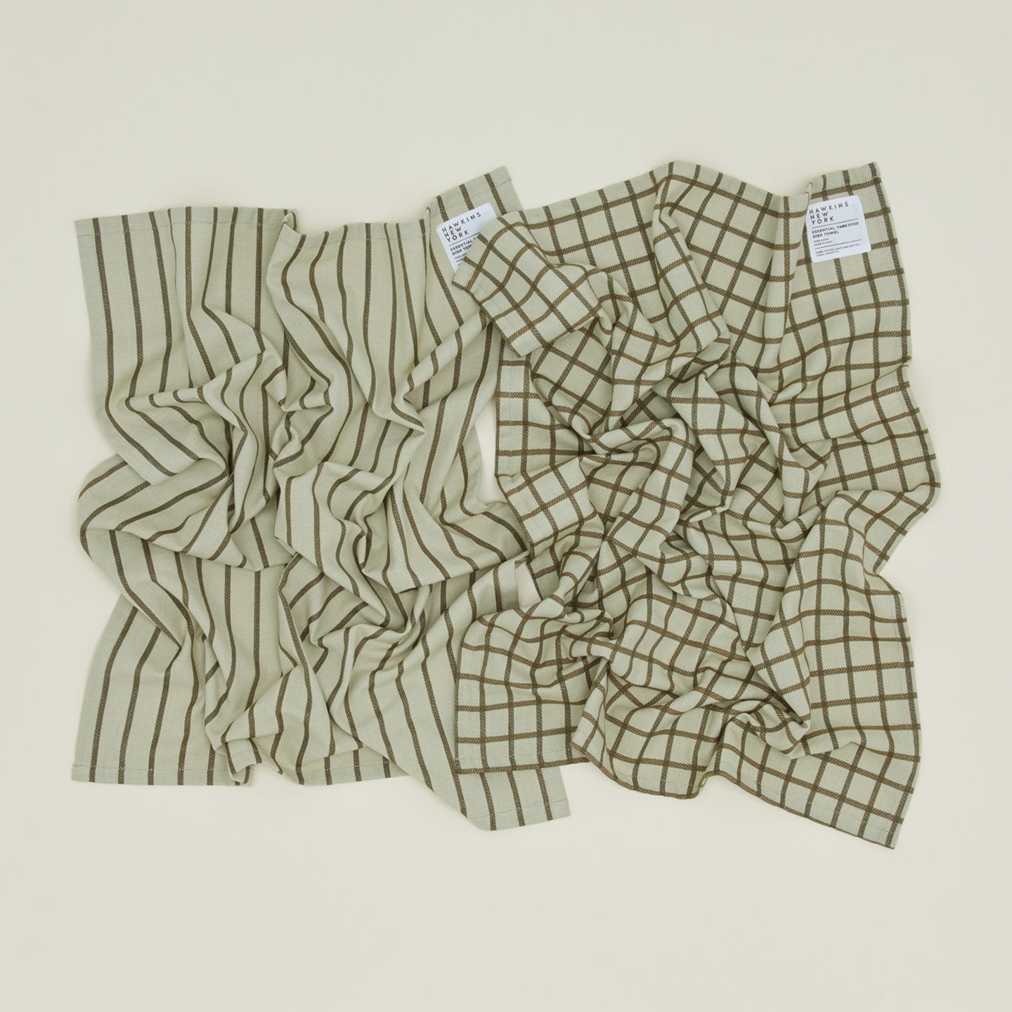 Essential Yarn Dyed Dish Towel, Set of 2 - Sage/Olive