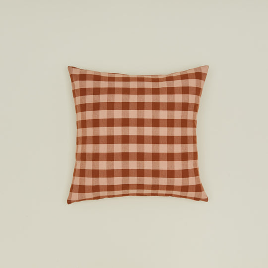 Essential Gingham 18x18 Pillow - Blush/Terracotta