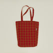 Gingham tote bag in red/terracotta