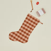 Essential Gingham Stocking - Blush/Terracotta with sponge, brush, and egg timer.