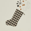 Essential Gingham Stocking - Light Grey/ Black with walnuts, cookie cutters and measuring spoons