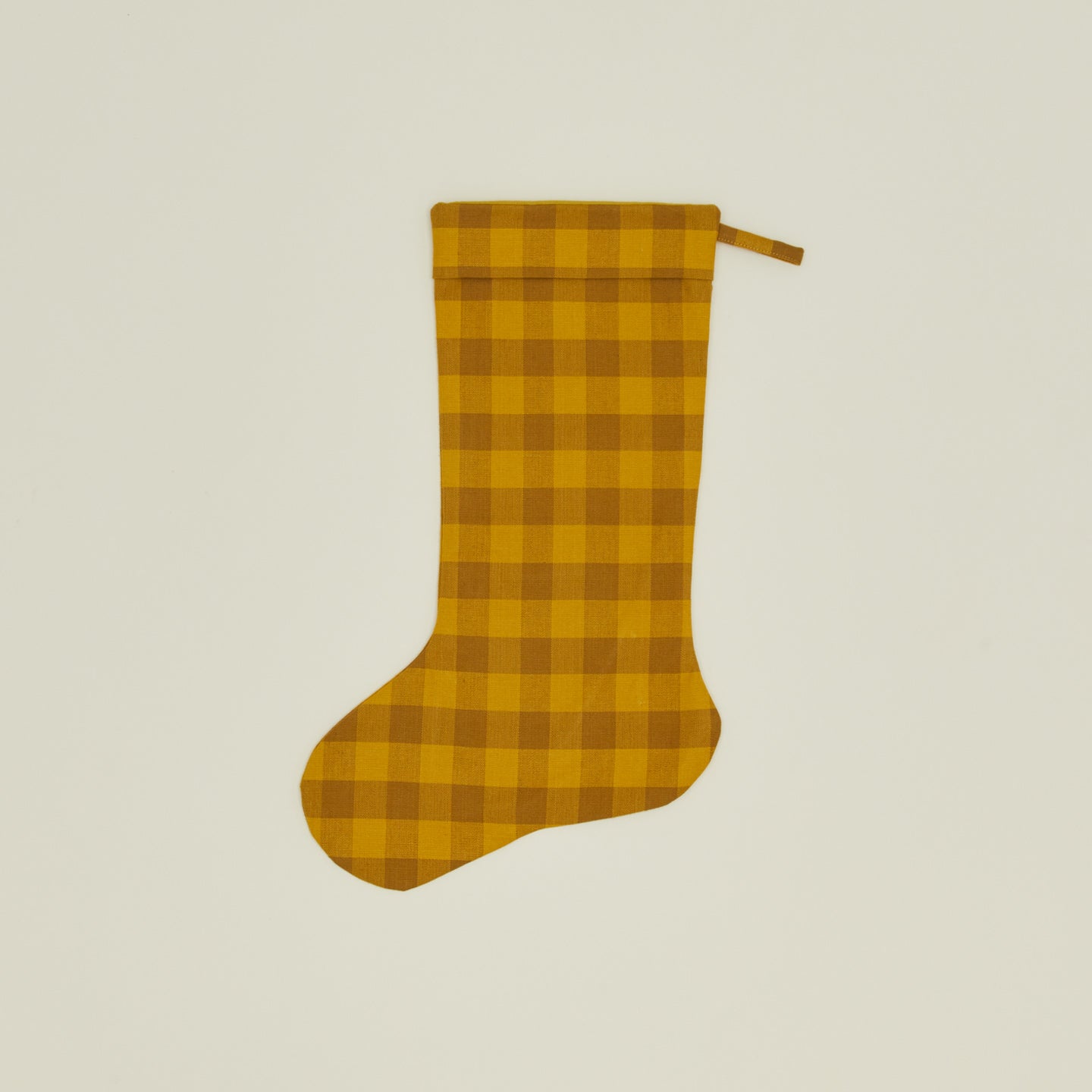 Essential Gingham Stocking - Mustard/Bronze