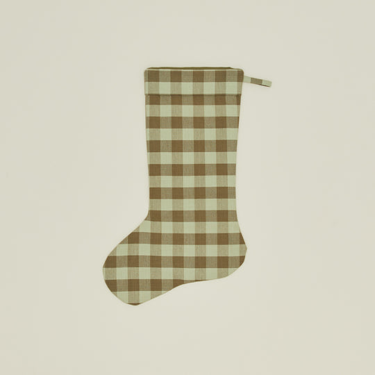 Essential Gingham Stocking - Sage/Olive
