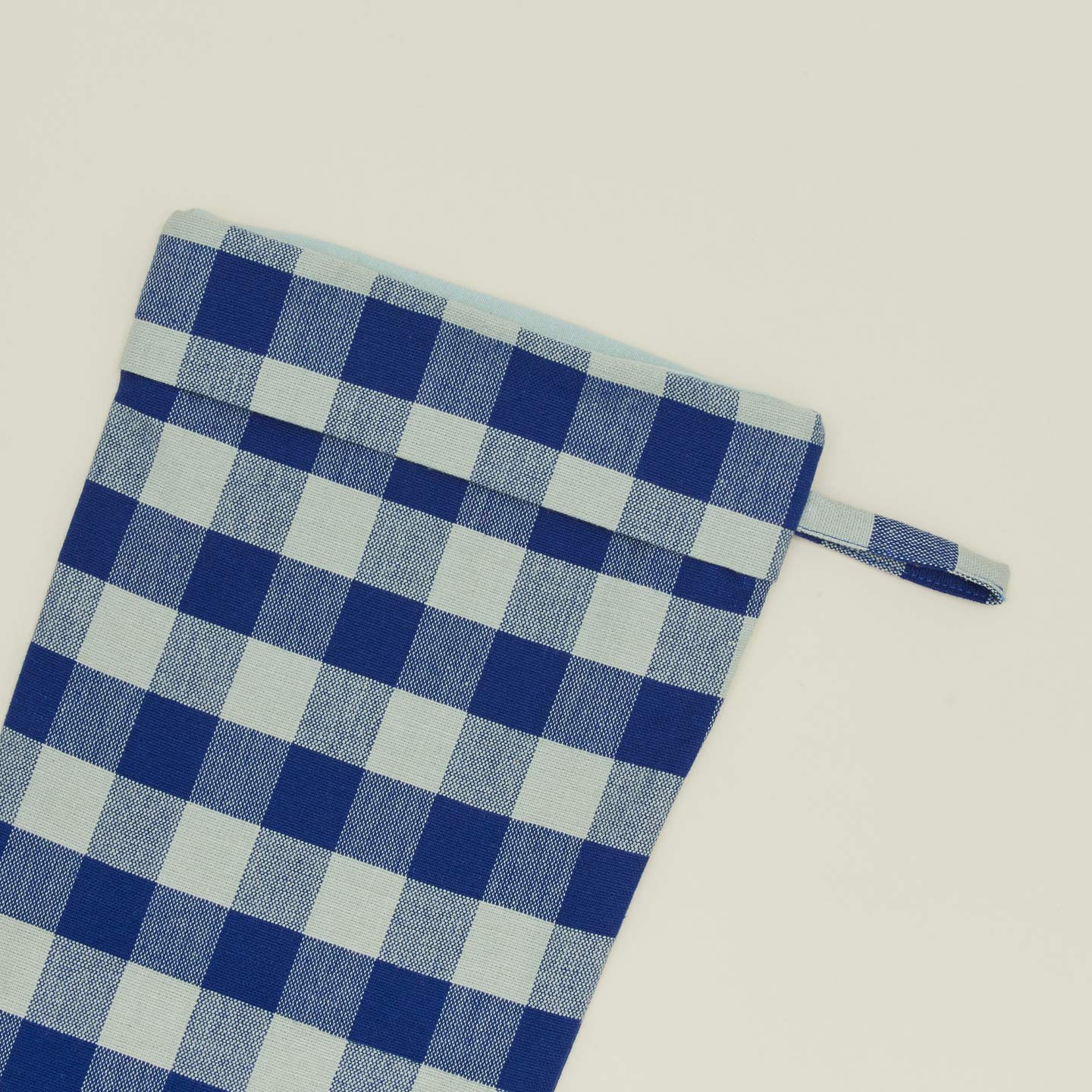 Detailed view of Essential Gingham Stocking - Sky/Blue