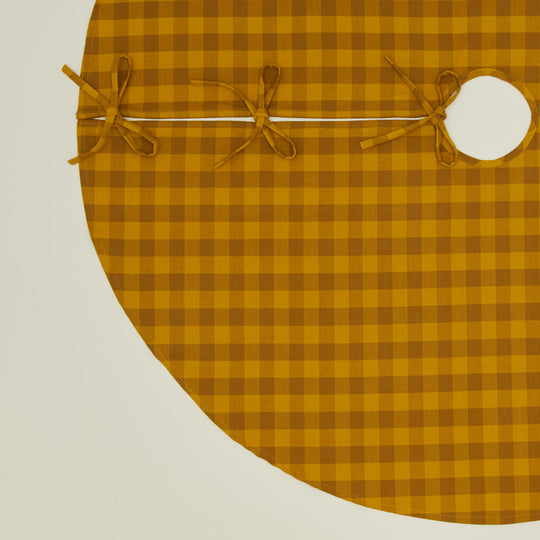 Essential Gingham Tree Skirt - Mustard/Bronze