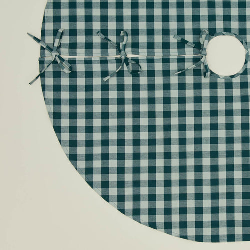 Essential GIngham Tree Skirt - Sky/Peacock